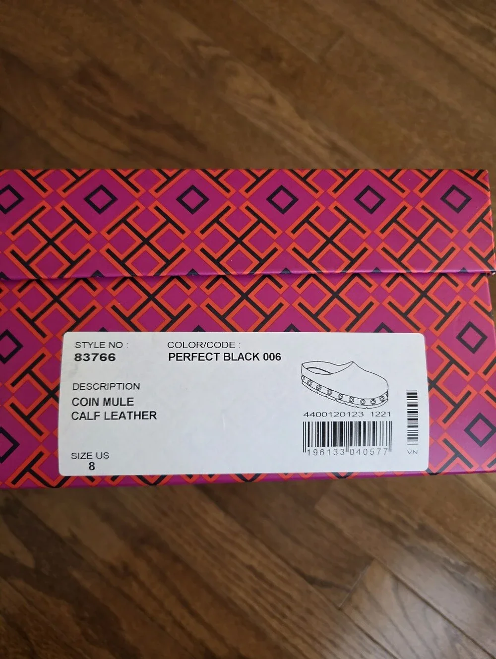 TORY BURCH Black Leather Studded Platform Clogs Mules Size 8 New in Box